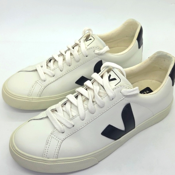 Veja Women's White and Black Sneakers - Picture 4 of 16